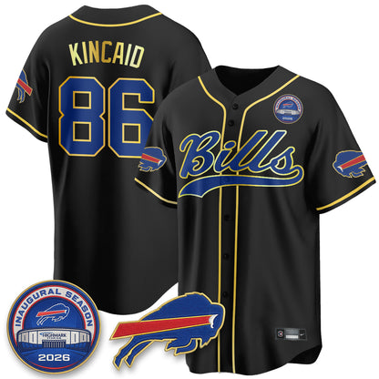 Buffalo Bills 2026 Gold Trim Baseball Edition Vapor Jersey - Stitched