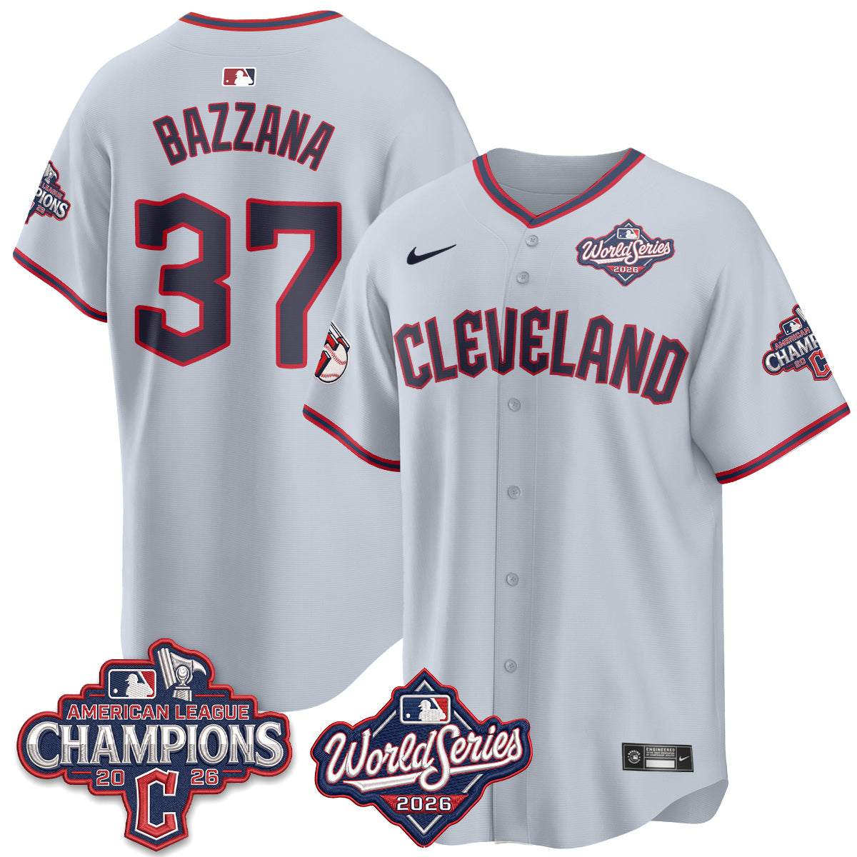 CLE 2026 AL Champions Vapor Jersey - Stitched
