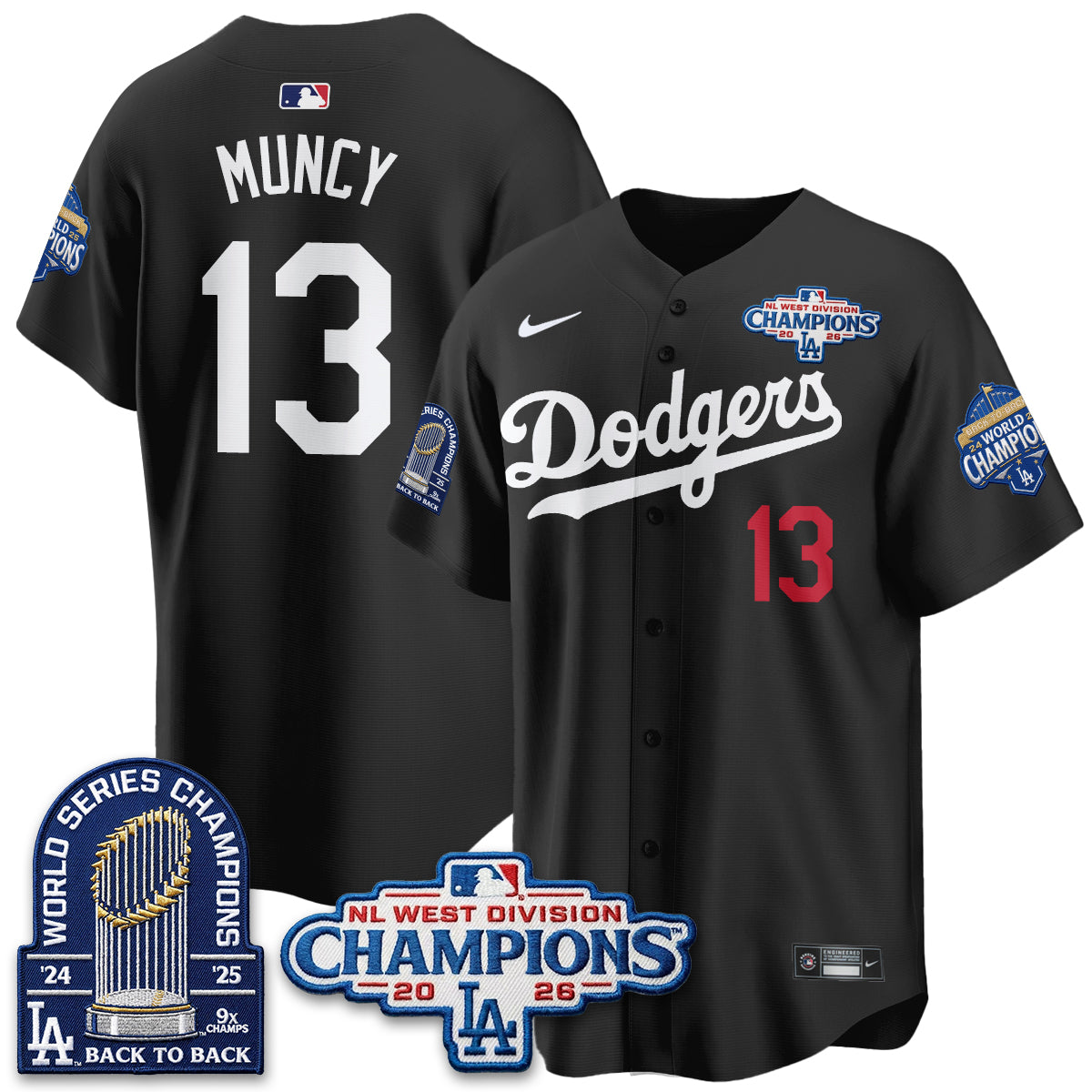 LAD 2026 NL West Champs Vapor Jersey- Stitched