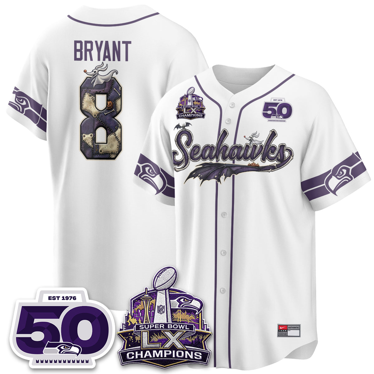 Seattle Seahawks 2026 Nightmare Edition Vapor Baseball Jersey - Stitched