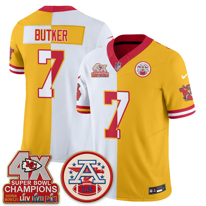 Kansas City Chiefs Throwback Split Vapor Jersey - Stitched