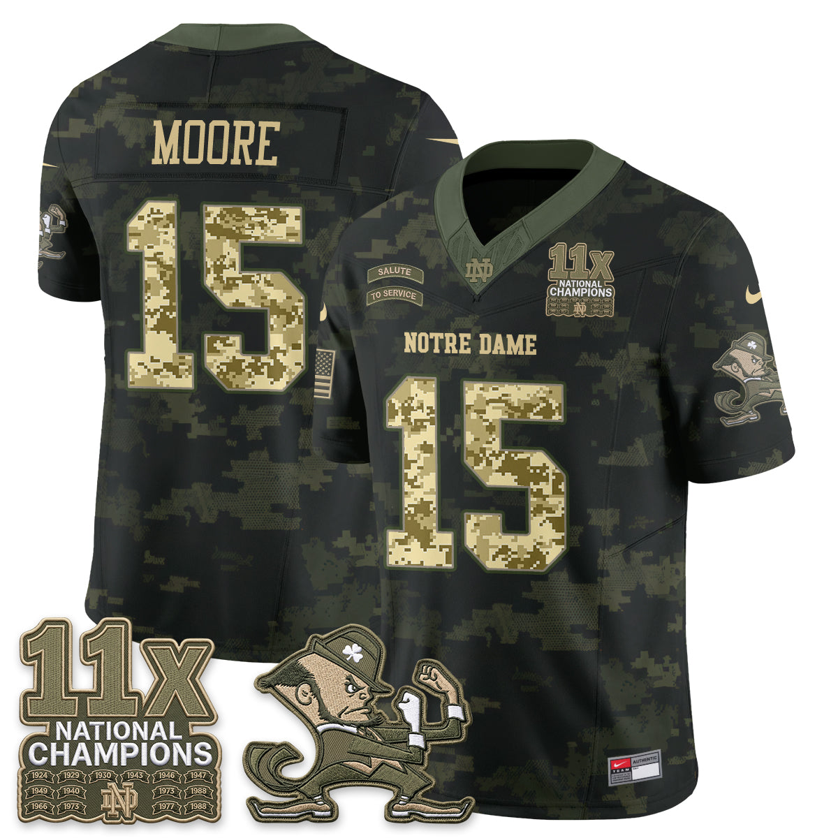 Notre Dame Fighting Irish 2026 Salute to Service Vapor Jersey - Stitched