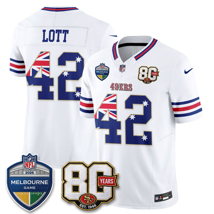 San Francisco 49ers Melbourne Game 2026 Vapor Jersey - Stitched