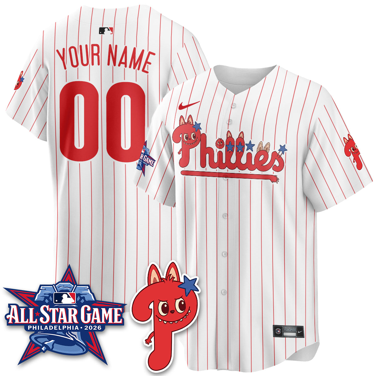 Philadelphia Phillies Fanged Rabbit Doll Vapor Limited Custom Jersey - Stitched
