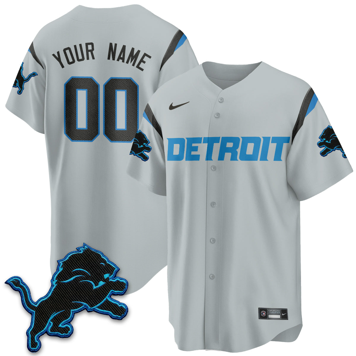 Detroit Lions 2026 Rivalries Baseball Vapor Custom Jersey - Stitched