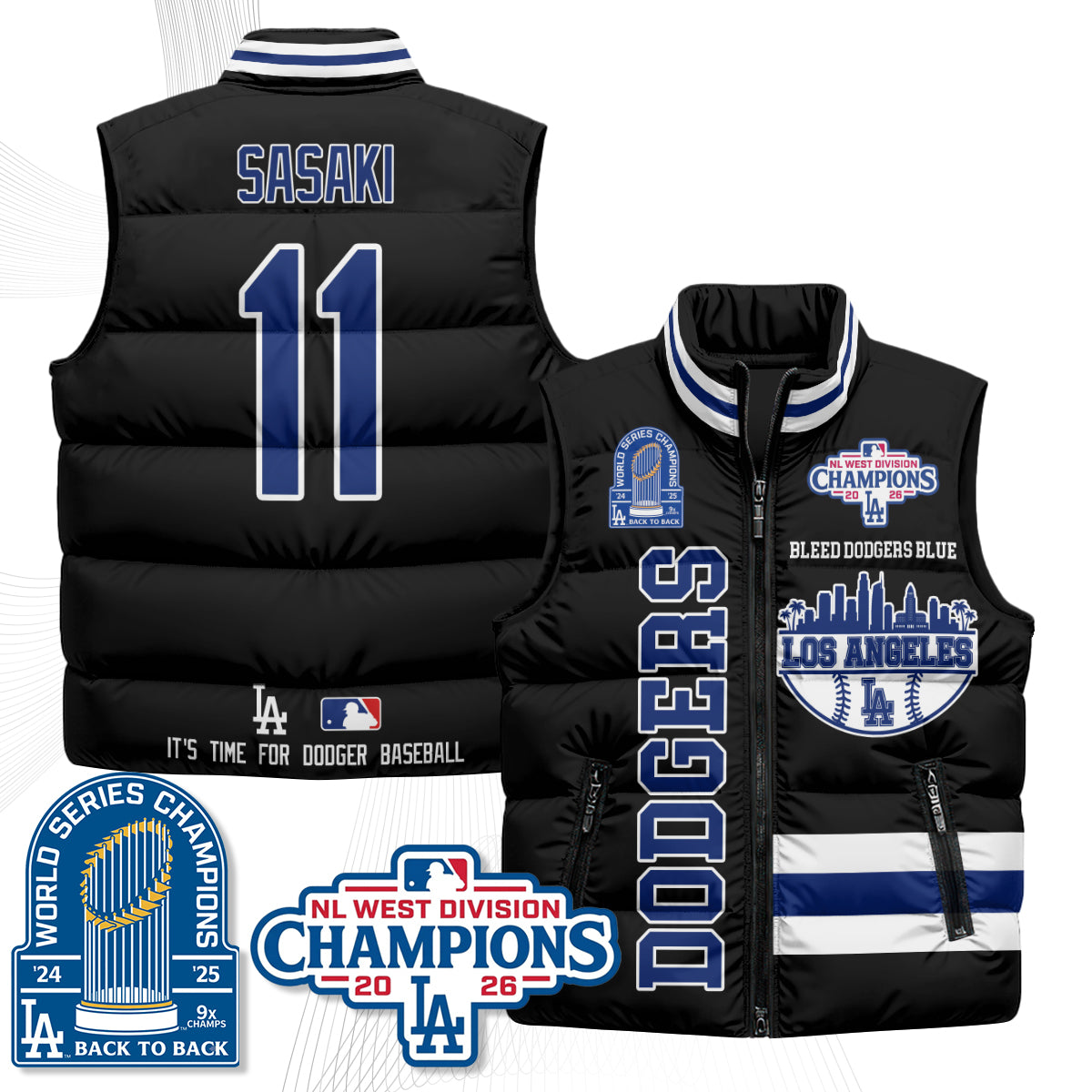LAD "Bleed Blue" Puffer Vest - Printed