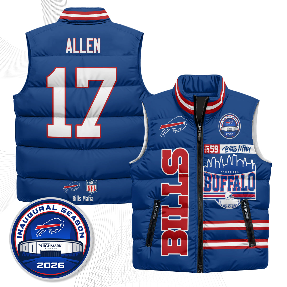 BUF "Mafia" Edition Puffer Vest - Printed