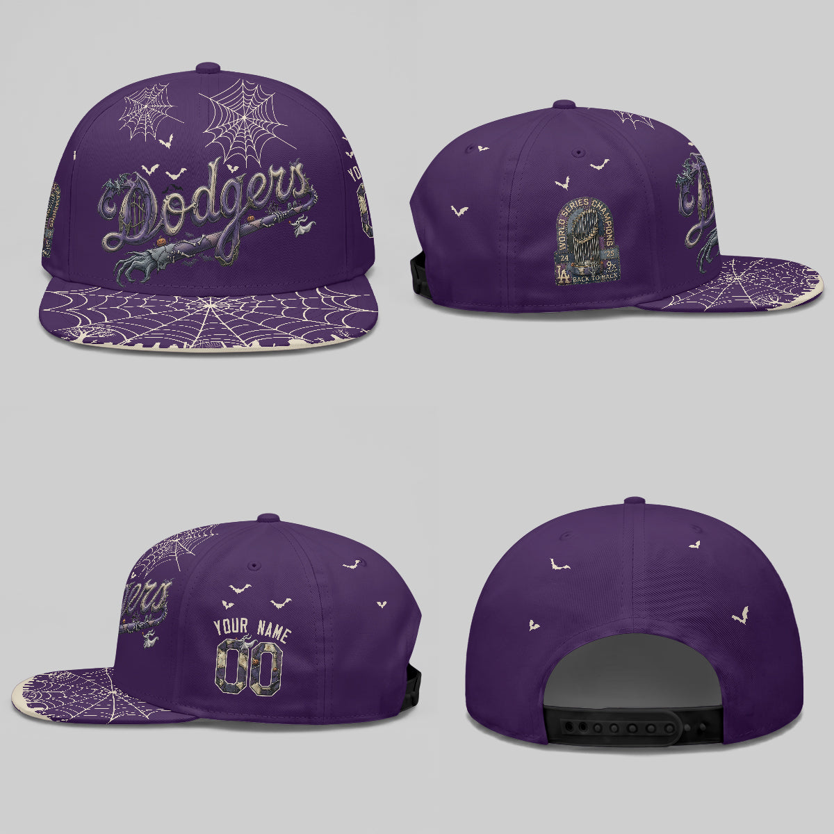 Los Angeles Dodgers Nightmare Personalized Snapback Cap - Printed