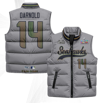 Seattle Seahawks S.Bowl Champs Puffer Vest - Printed