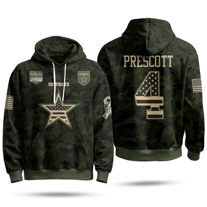 DAL 2026 Salute To Service Edition Pullover Hoodie - Printed