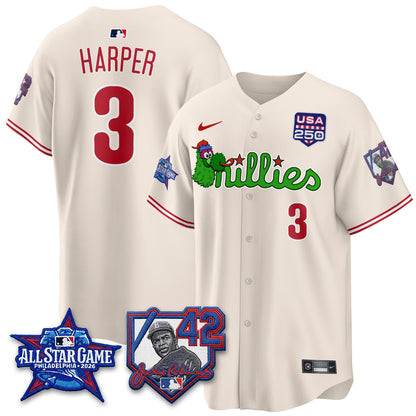 PHI Phanatic 2026 New Era & 250th USA Vapor Limited Jersey - All Star Game - All Stitched