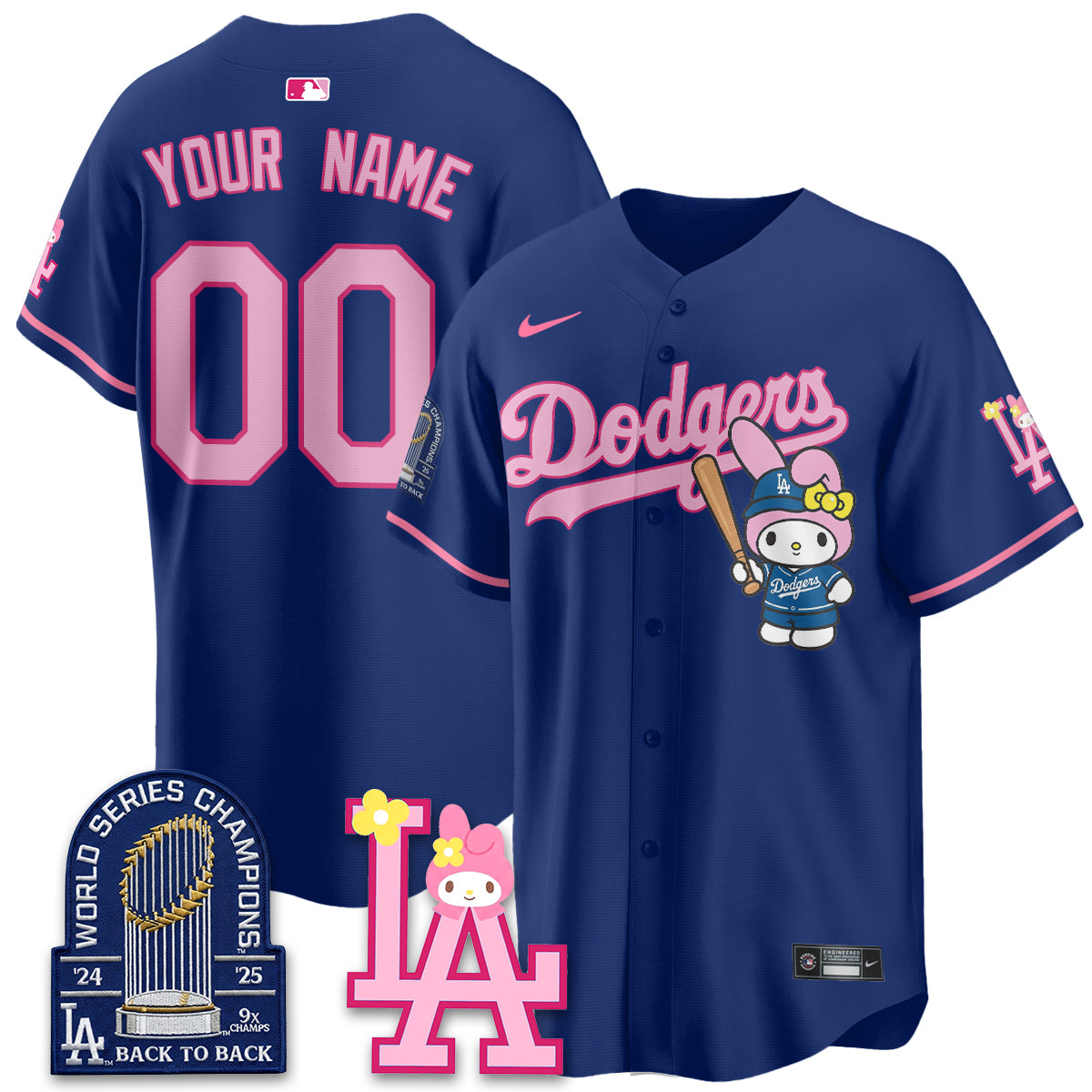Los Angeles Dodgers My Melody Edition Vapor Custom Jersey - Stitched