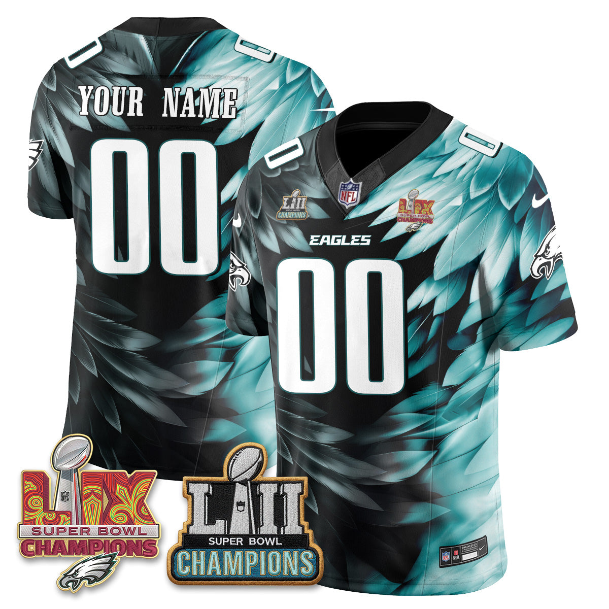 Philadelphia Eagles Fangear Edition Vapor Custom Jersey - Stitched