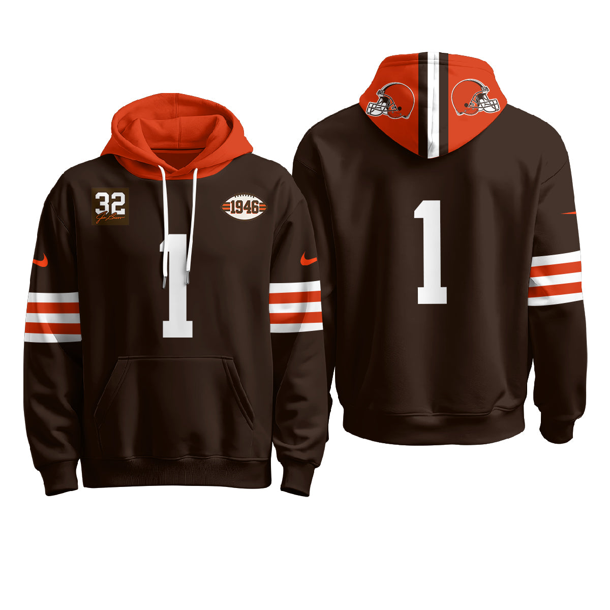 CLE 1946 Anniversary Patch Fleece Hoodie - Printed