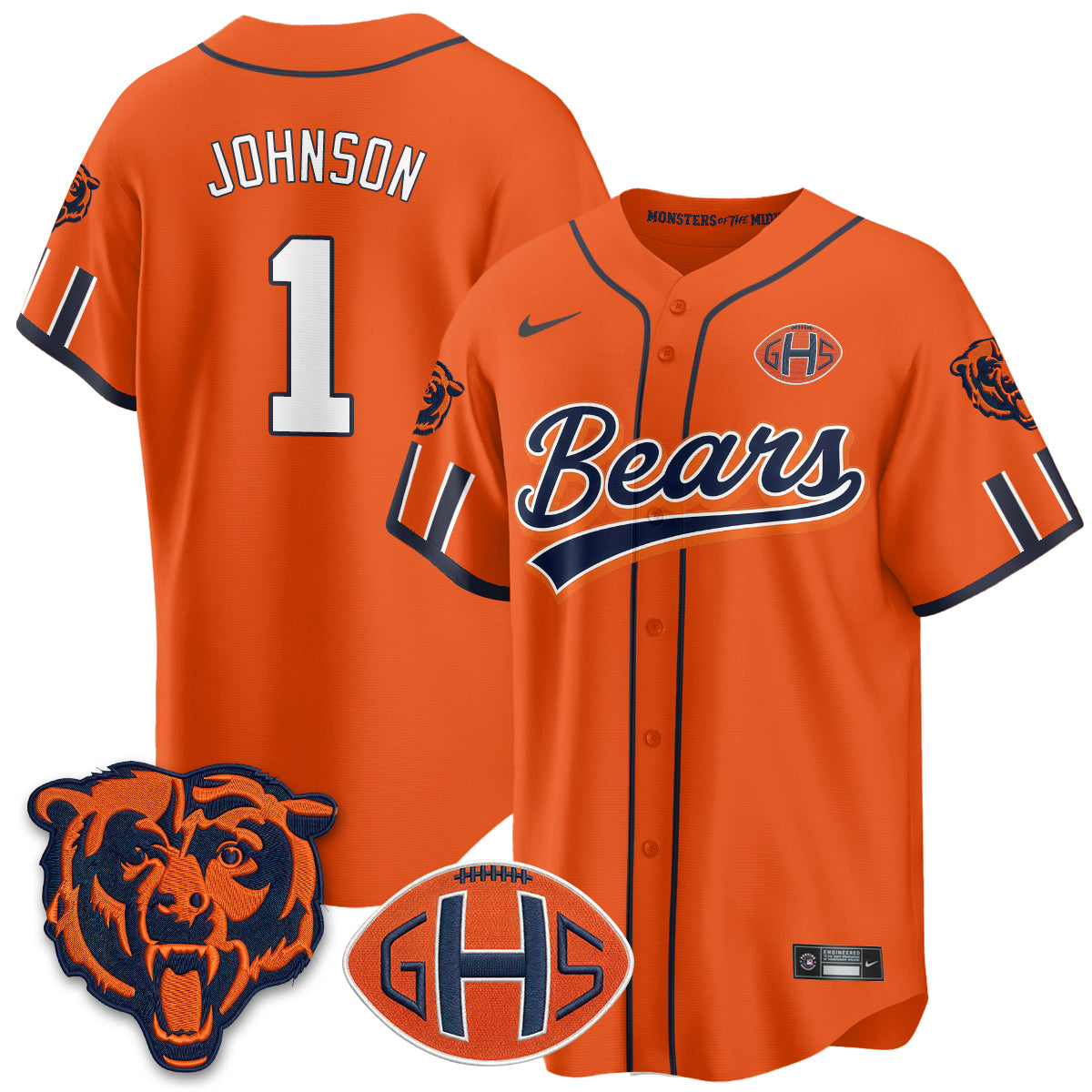 Chicago Bears 2026 Rivalries Baseball Vapor Jersey - Stitched