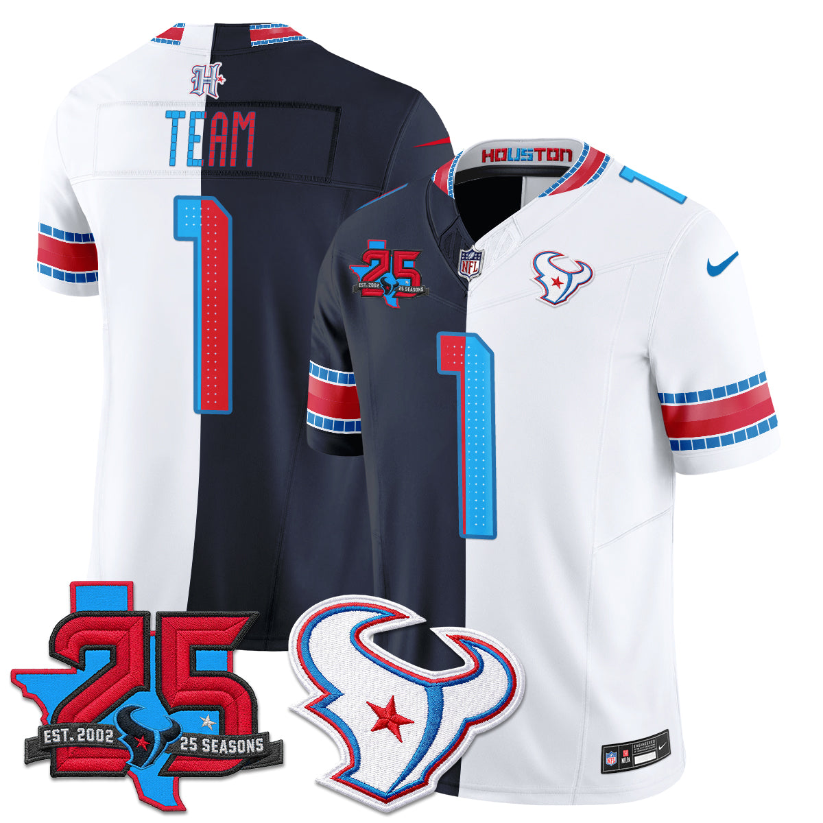 HOU 2026 Rivalries Split Vapor Jersey - Stitched