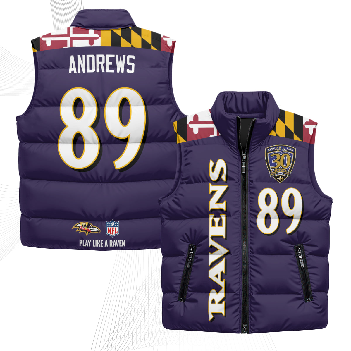 BAL Maryland Puffer Vest - Printed