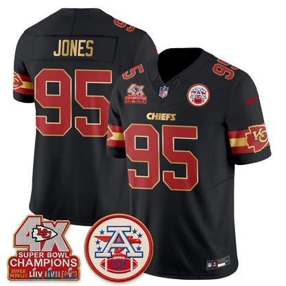 Kansas City Chiefs 4X Champs Gold Edition Vapor Jersey - Stitched