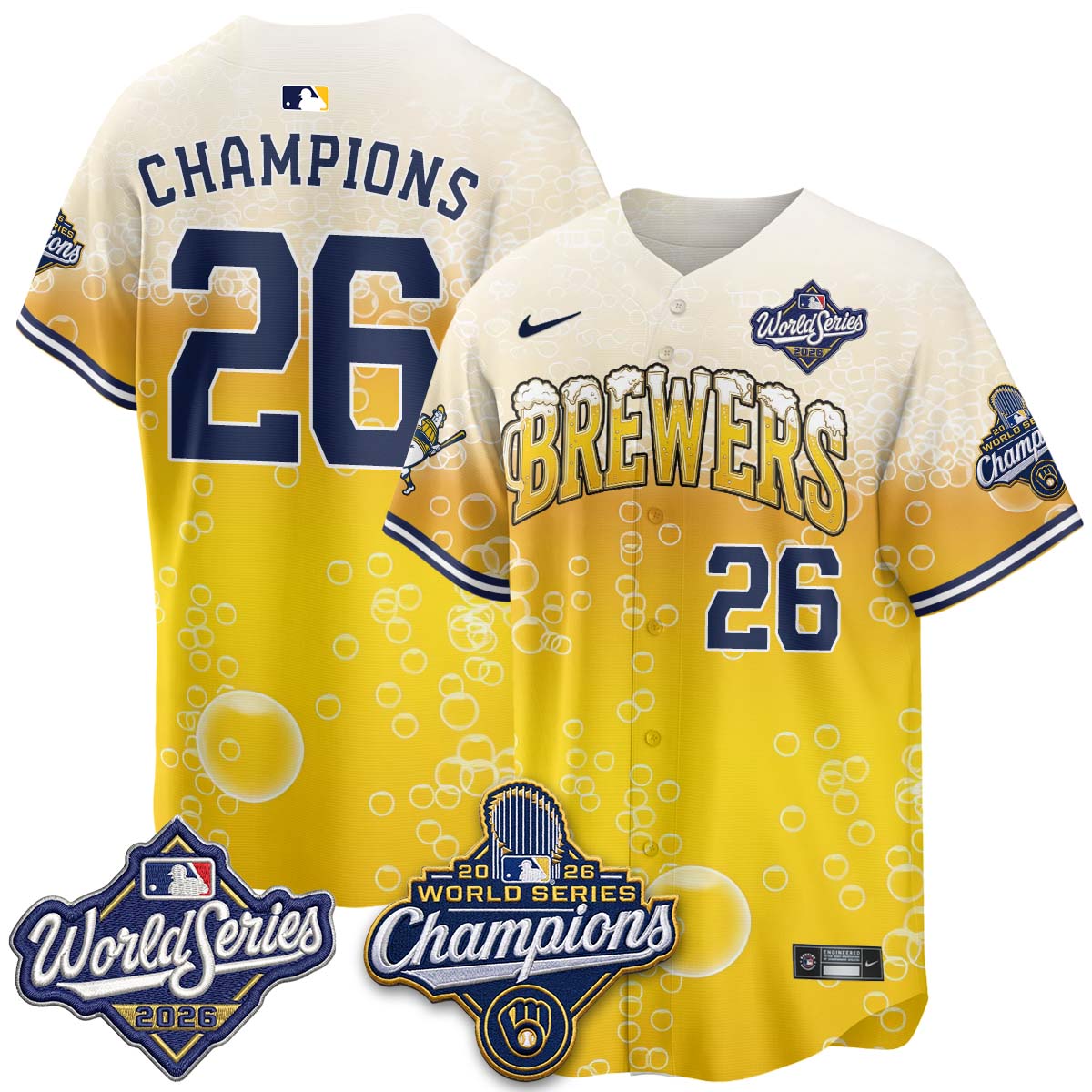 MIL "Pitcher & Pint" 2026 WS Champions Vapor Jersey - Stitched