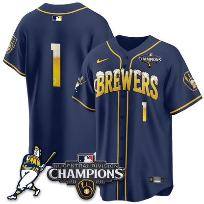 Milwaukee Brewers 2026 NL Division Champs Vapor Jersey V2- Stitched