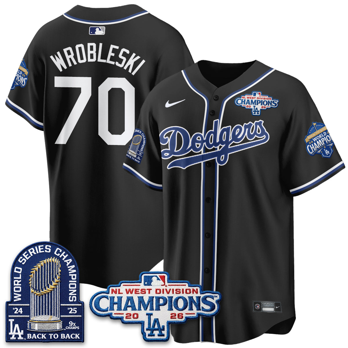 LAD 2026 NL West Champs Vapor Jersey- Stitched