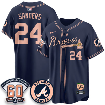 ATL 60th Anniversary Peach Edition Vapor Premier Limited Jersey - All Stitched