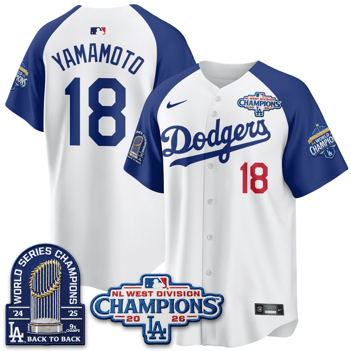 LAD 2026 NL West Champs Vapor Jersey- Stitched