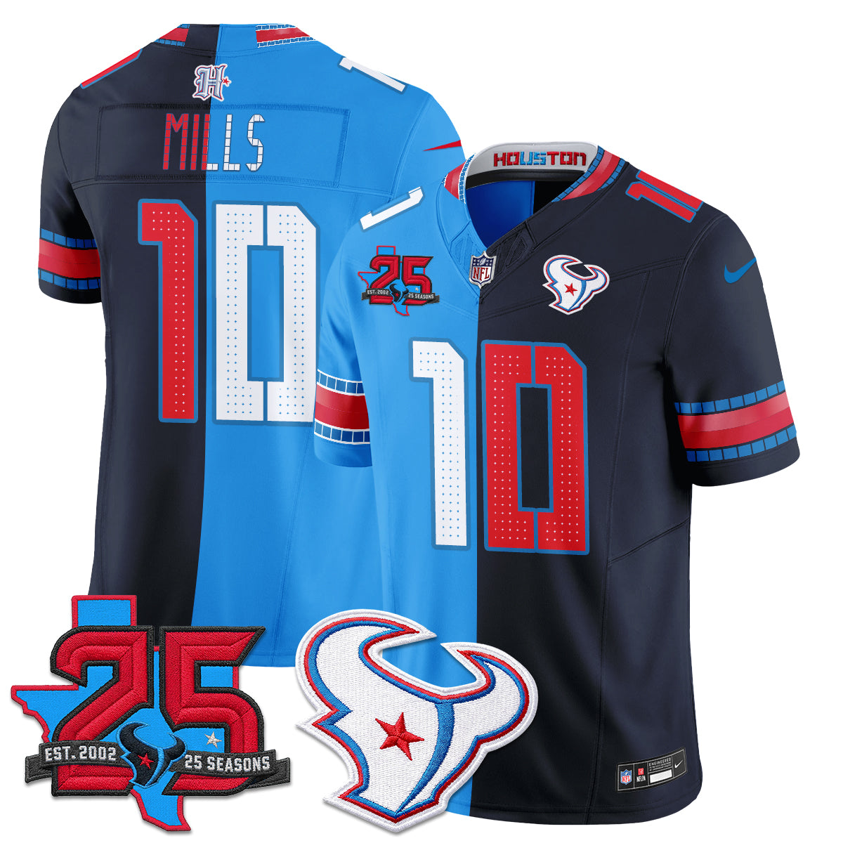 HOU 2026 Rivalries Split Vapor Jersey - Stitched
