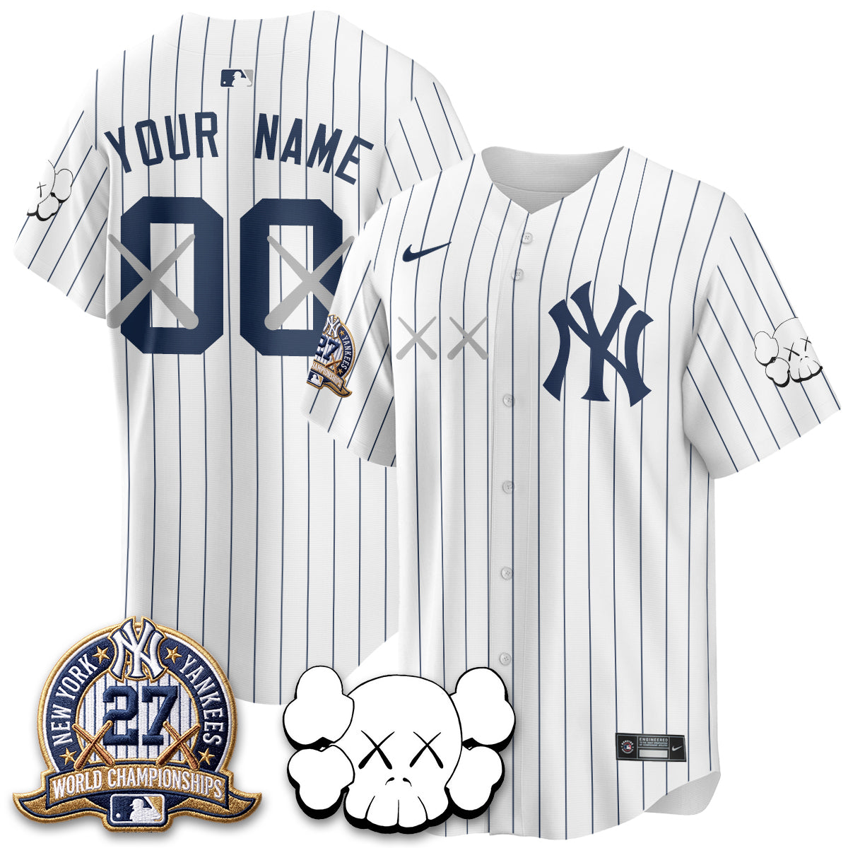 New York Yankees x KAWS Edition Vapor Custom Jersey - Stitched