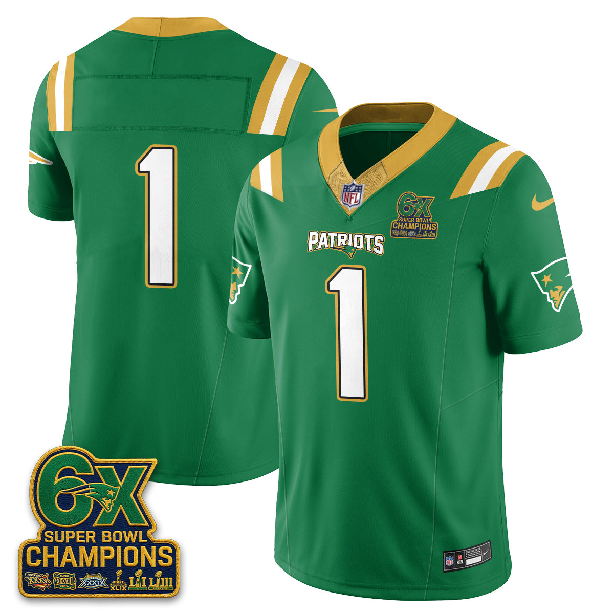 New England Patriots Irish Edition Vapor Jersey - Stitched