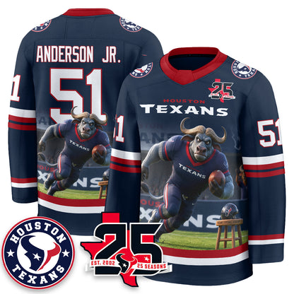 Houston Texans x Bull Chief Edition Hockey Jersey - Printed