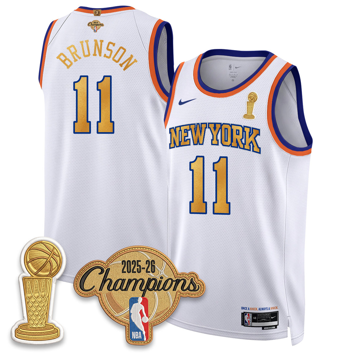 New York Knicks Champions Night Vapor Jersey - Stitched