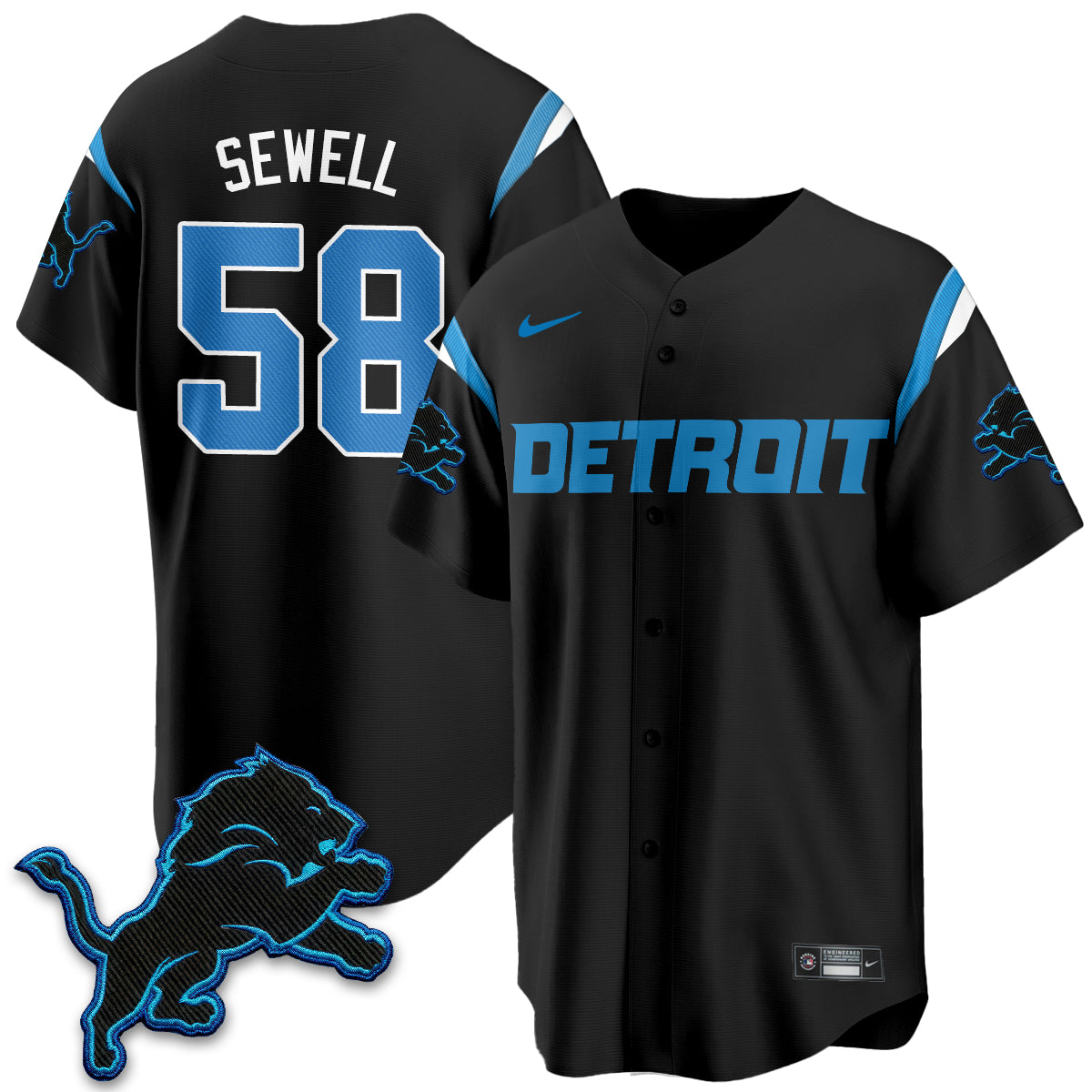Detroit Lions 2026 Rivalries Baseball Vapor Jersey - Stitched