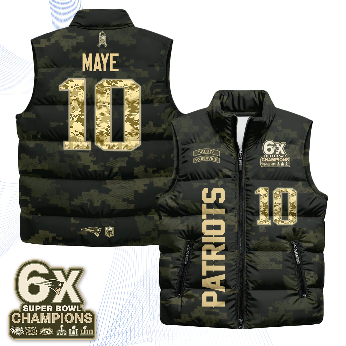 NE 2026 Salute to Service Puffer Vest - Printed