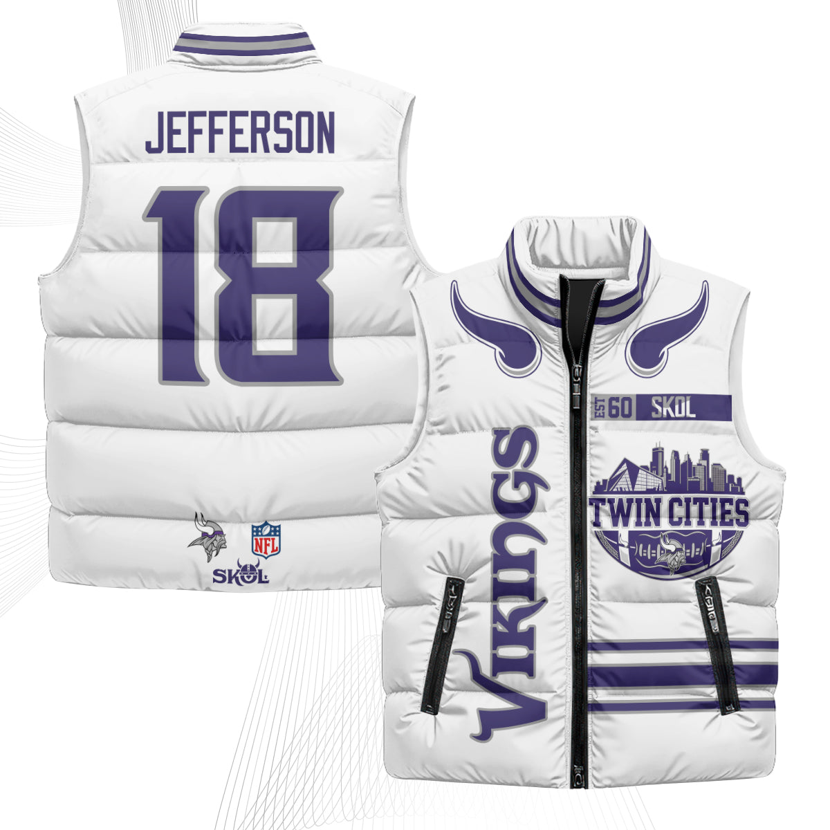 MIN Twin City Puffer Vest - Printed