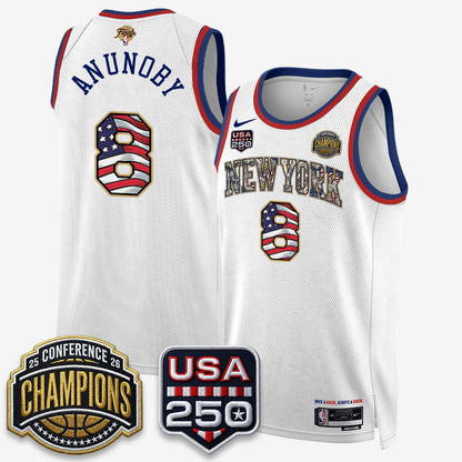 New York Knicks 2026 NBA Eastern Conference Champions x Fourth of July Vapor Jersey - Stitched