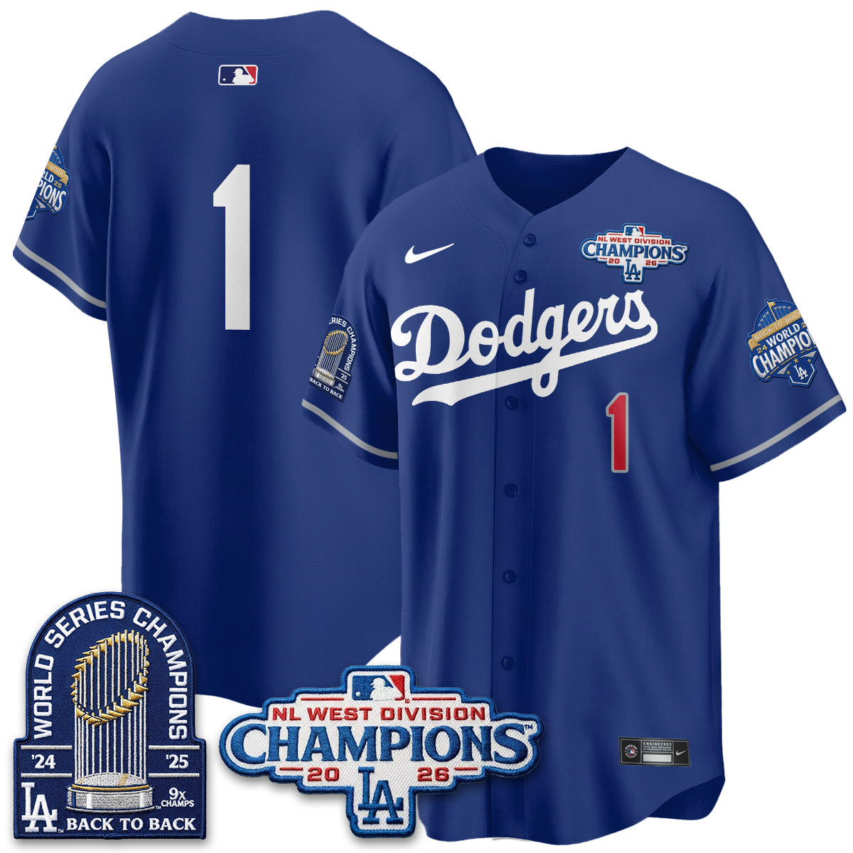 LAD 2026 NL West Champs Vapor Jersey- Stitched