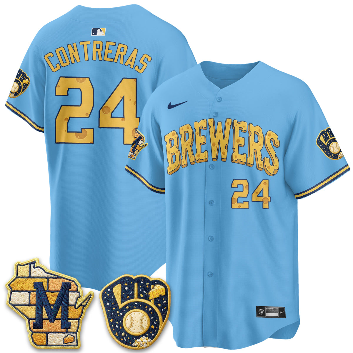 Milwaukee Brewers Cheesehead Edition Vapor Limited Jersey - Stitched