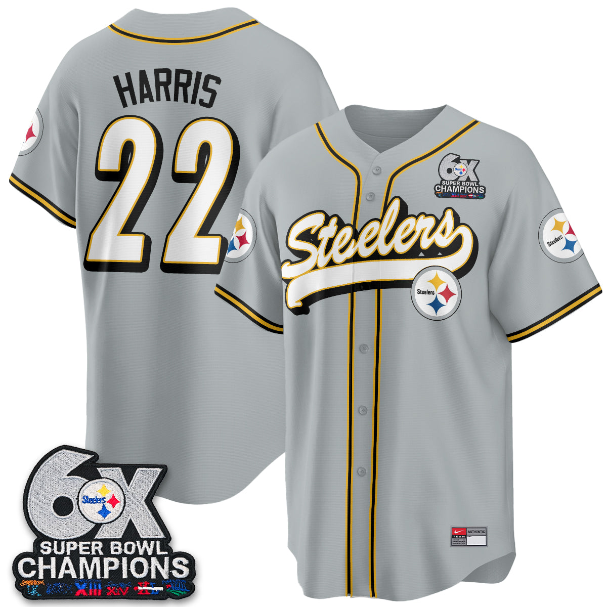 PIT 6x SBowl Baseball Vapor Jersey - Stitched