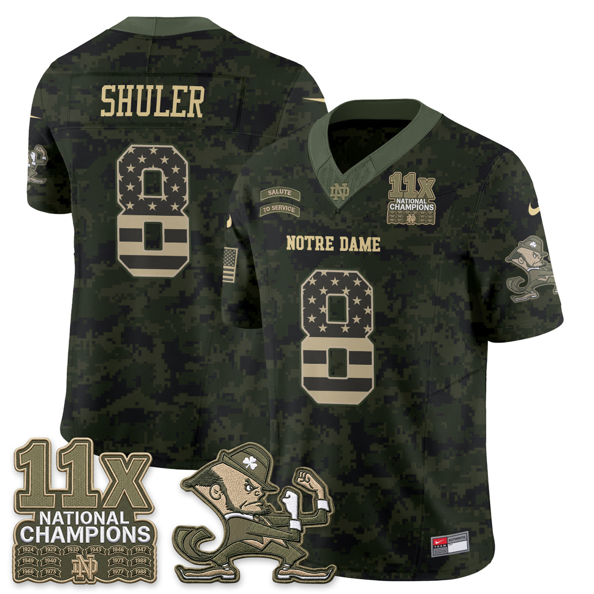 Notre Dame Fighting Irish 2026 Salute to Service Vapor Jersey - Stitched