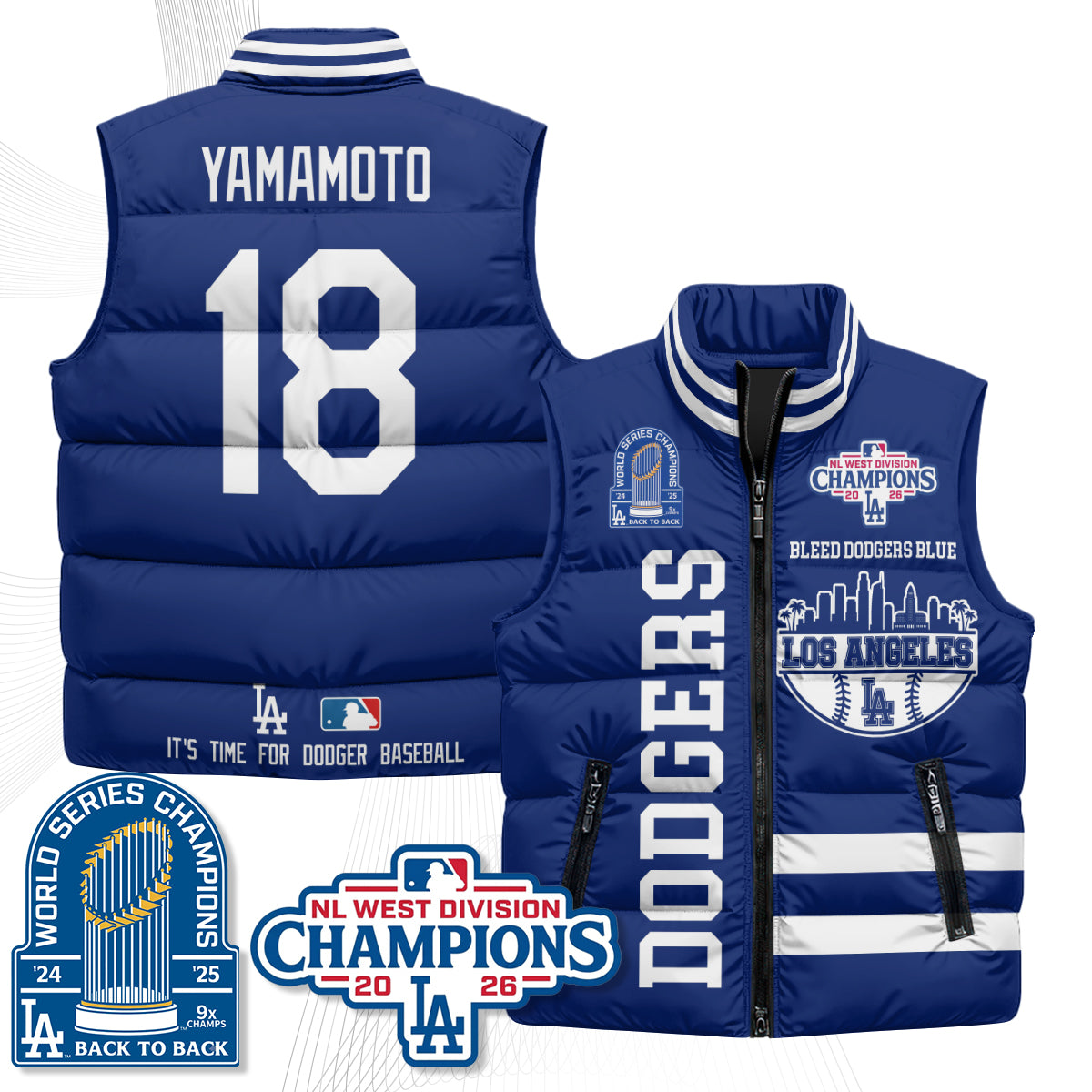 LAD "Bleed Blue" Puffer Vest - Printed