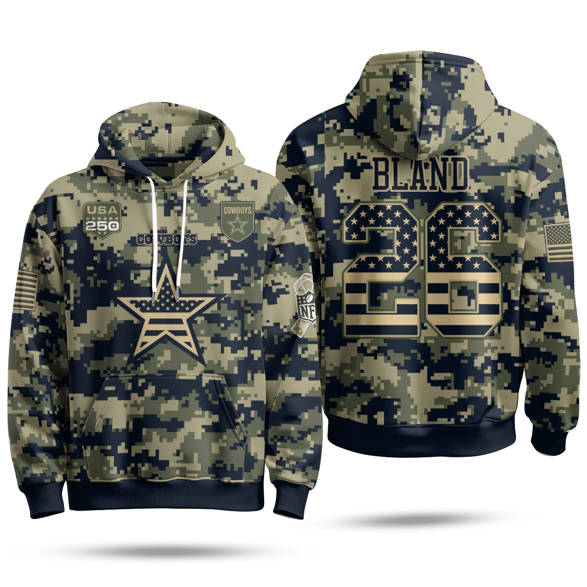 DAL 2026 Salute To Service Edition Pullover Hoodie - Printed
