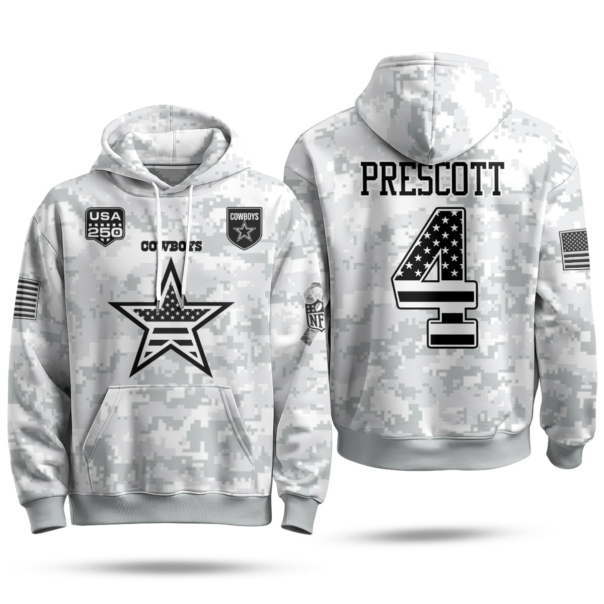 DAL 2026 Salute To Service Edition Pullover Hoodie - Printed