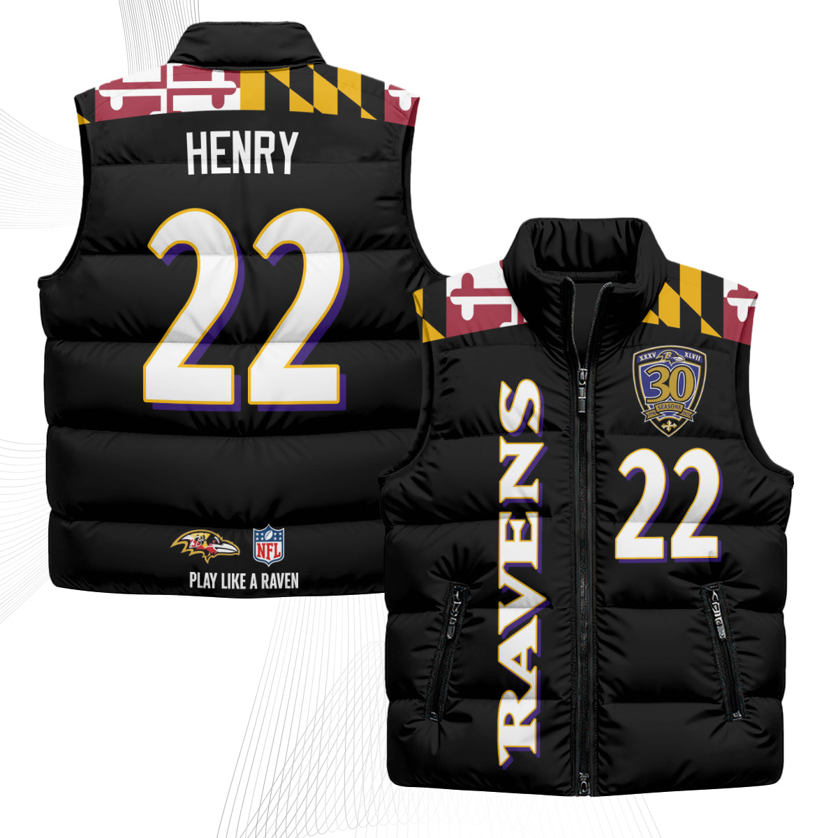 BAL Maryland Puffer Vest - Printed
