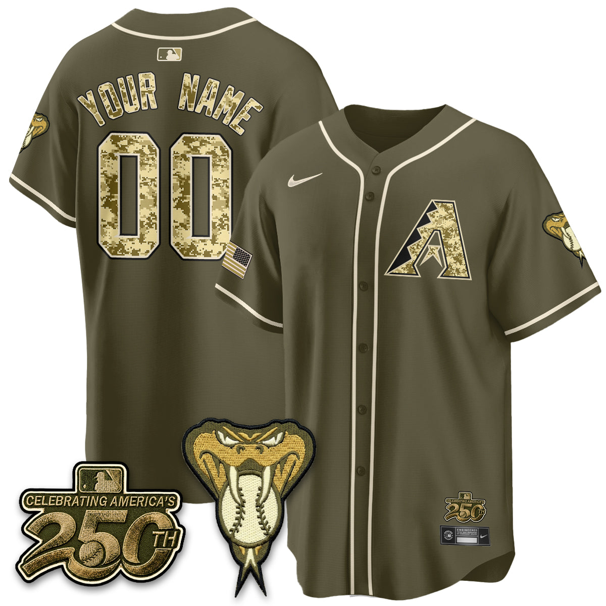 ARI Salute to Service 2026 Vapor Premier Limited Custom Jersey - All Stitched