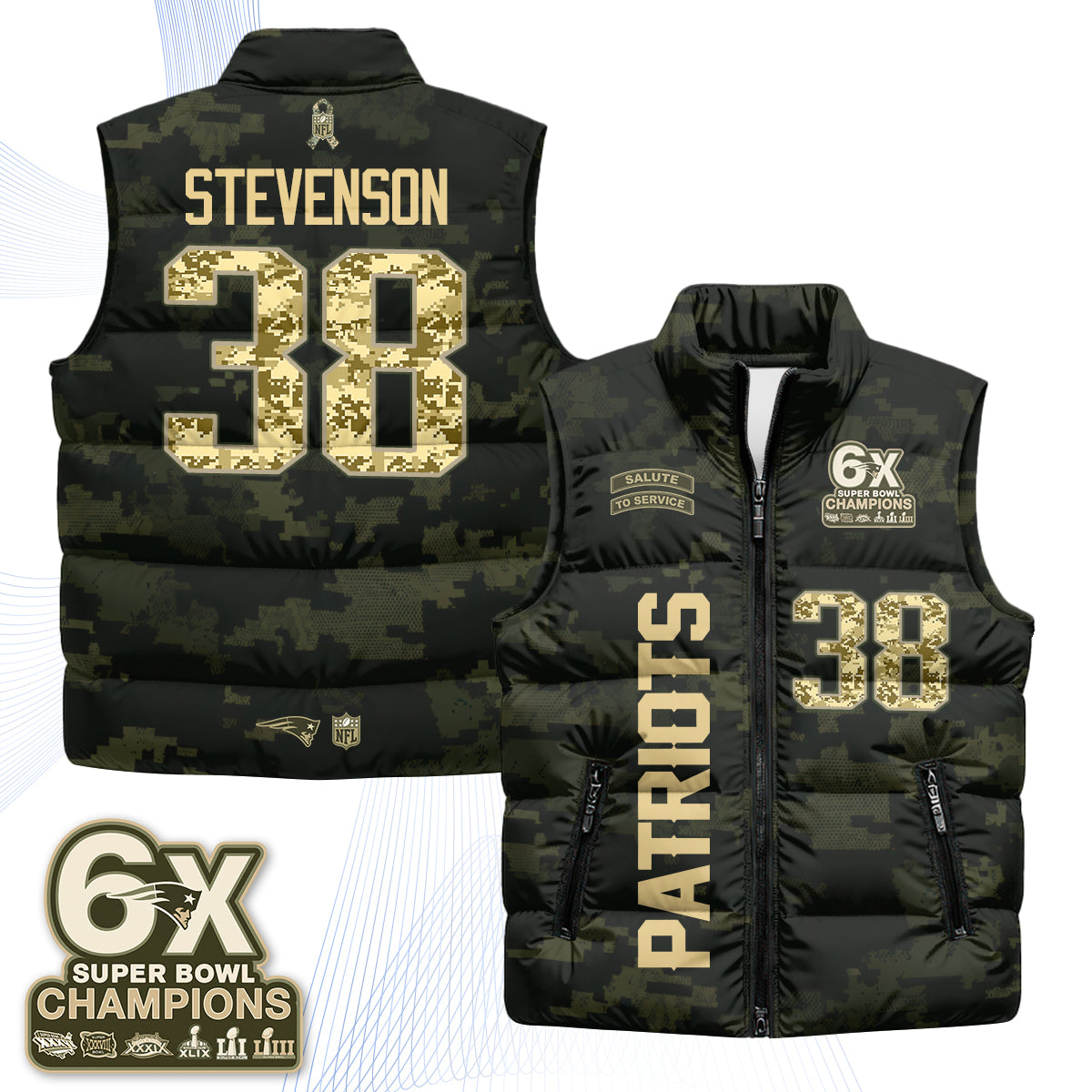 NE 2026 Salute to Service Puffer Vest - Printed