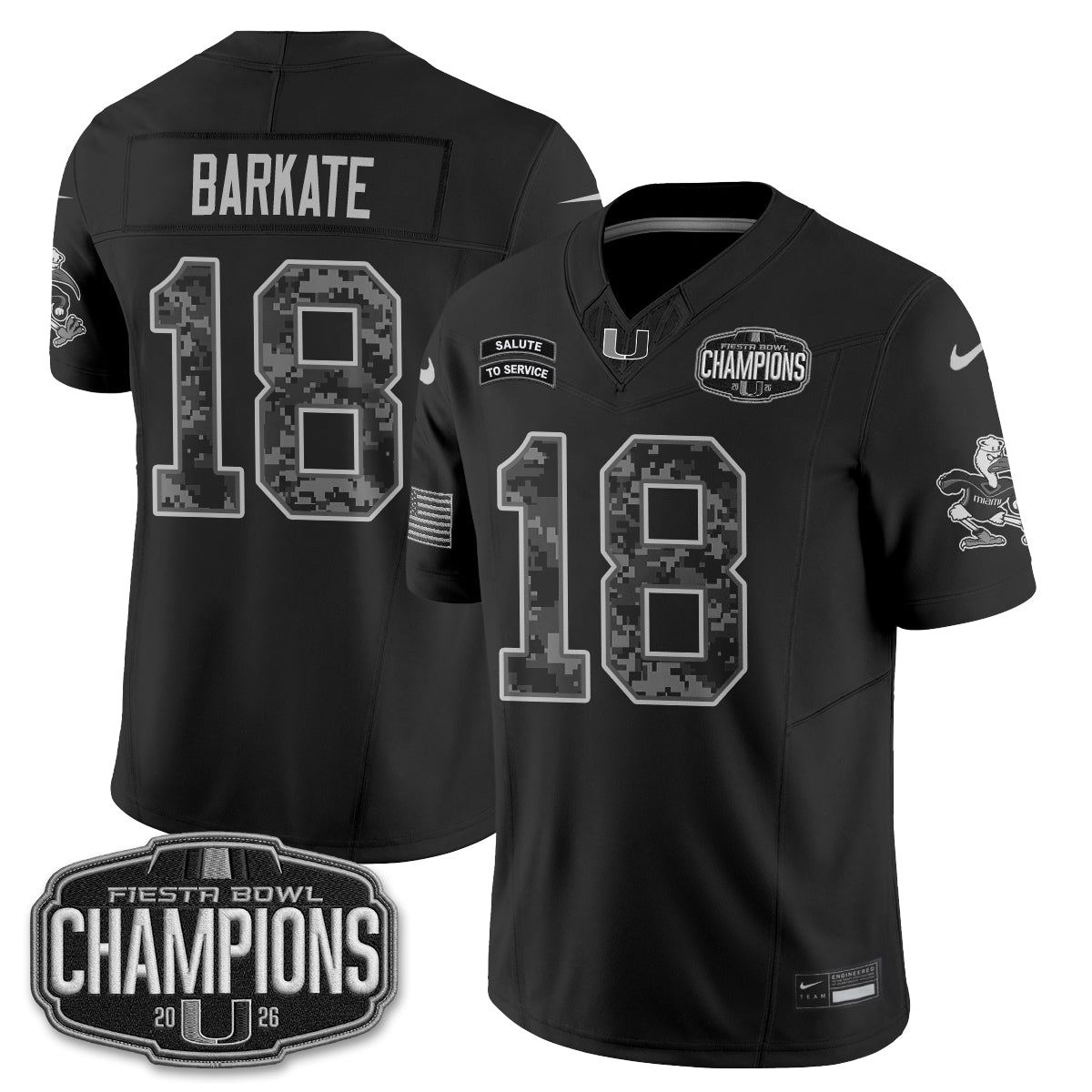 Miami Hurricanes 2026 Salute to Service Vapor Jersey - Stitched