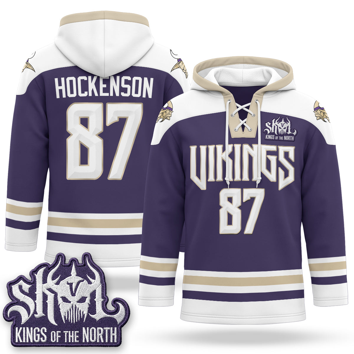 Minnesota Vikings 2026 Rivalries Fleece-Lined Hockey Hoodie - Stitched