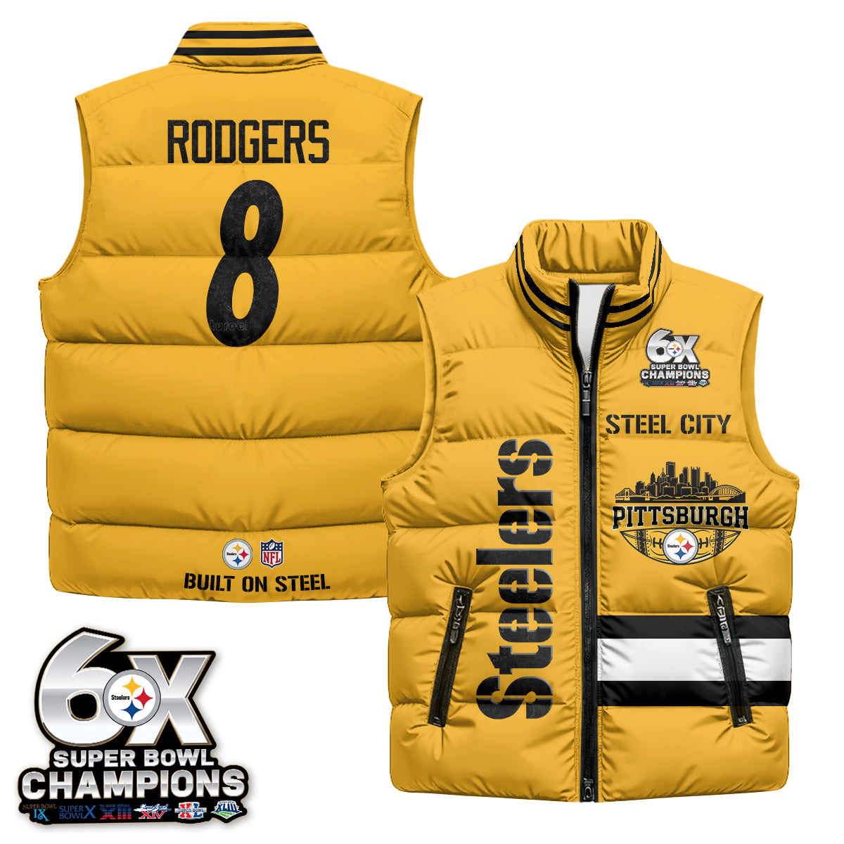 PIT "Steel City" Puffer Vest - Printed