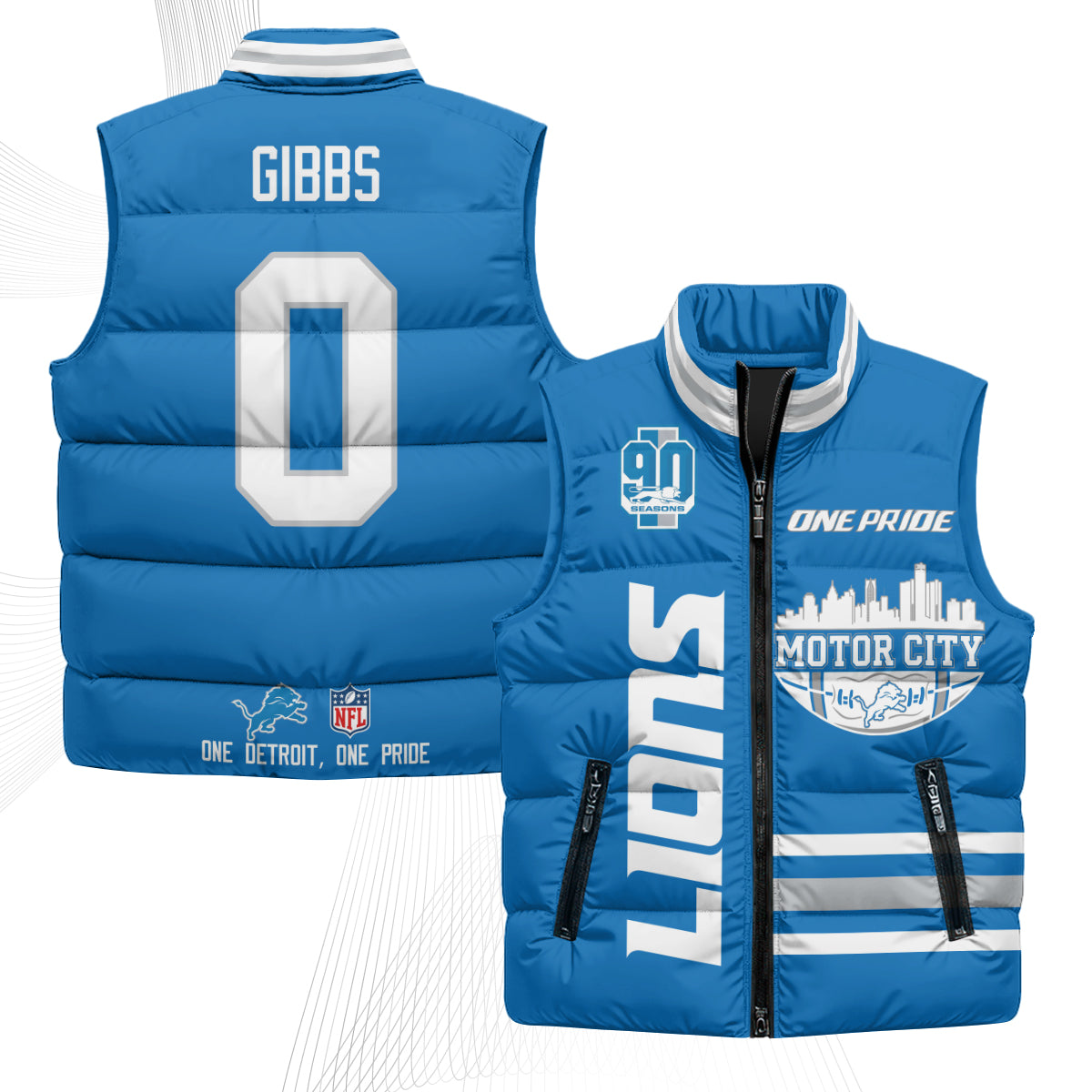 DET Motor City Puffer Vest - Printed